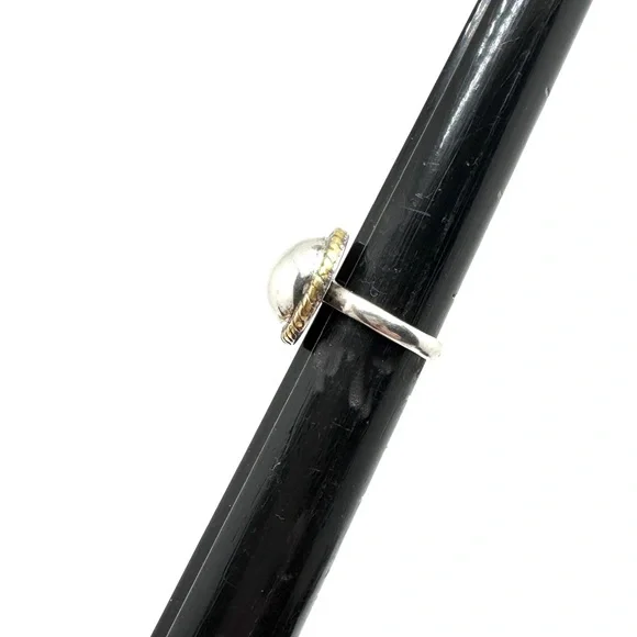 Vintage Taxco ATON Sterling Silver Two-Tone Dome Ring with Rope Edge Size 6 1/2 - Picture 13 of 16